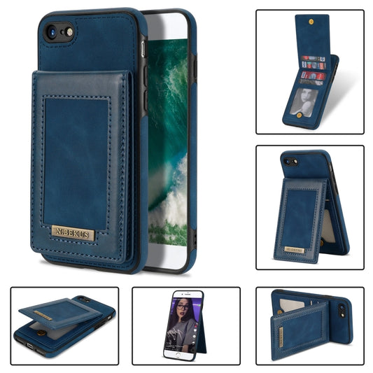 For iPhone SE 2022 / SE 2020 / 8 / 7 N.BEKUS Vertical Flip Card Slot RFID Phone Case(Blue) - iPhone SE 2022 / 2020 / 8 / 7 Cases by N.BEKUS | Online Shopping UK | buy2fix