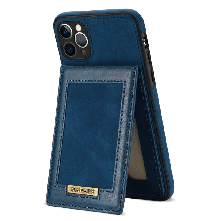 For iPhone 11 Pro Max N.BEKUS Vertical Flip Card Slot RFID Phone Case (Blue) - iPhone 11 Pro Max Cases by N.BEKUS | Online Shopping UK | buy2fix