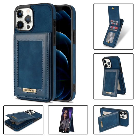 For iPhone 12 Pro Max N.BEKUS Vertical Flip Card Slot RFID Phone Case(Blue) - iPhone 12 Pro Max Cases by N.BEKUS | Online Shopping UK | buy2fix