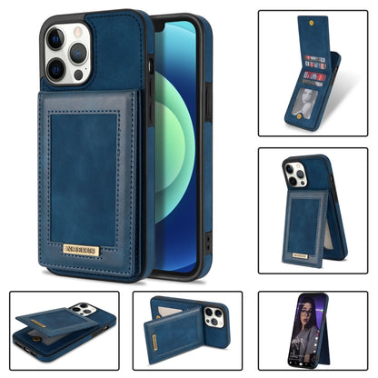 For iPhone 13 Pro Max N.BEKUS Vertical Flip Card Slot RFID Phone Case (Blue) - iPhone 13 Pro Max Cases by N.BEKUS | Online Shopping UK | buy2fix