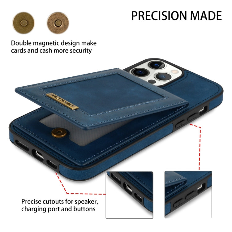 For iPhone 13 Pro Max N.BEKUS Vertical Flip Card Slot RFID Phone Case (Blue) - iPhone 13 Pro Max Cases by N.BEKUS | Online Shopping UK | buy2fix