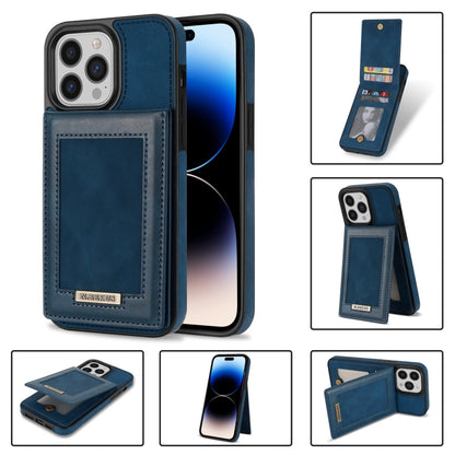 For iPhone 11 Pro Max N.BEKUS Vertical Flip Card Slot RFID Phone Case For iPhone 14 Pro Max(Blue) - iPhone 11 Pro Max Cases by N.BEKUS | Online Shopping UK | buy2fix