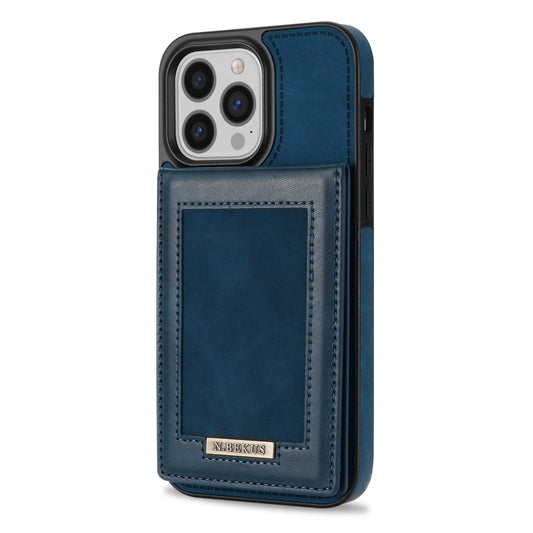 For iPhone 11 Pro Max N.BEKUS Vertical Flip Card Slot RFID Phone Case For iPhone 14 Pro Max(Blue) - iPhone 11 Pro Max Cases by N.BEKUS | Online Shopping UK | buy2fix