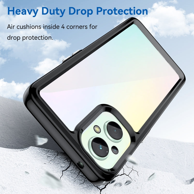 For OPPO Reno 7Z 5G Colorful Series Acrylic + TPU Phone Case(Black) by buy2fix