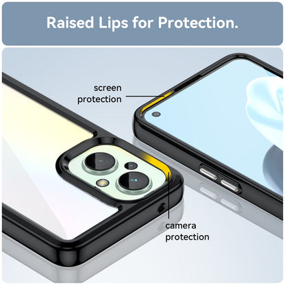 For OPPO Reno 7Z 5G Colorful Series Acrylic + TPU Phone Case(Black) by buy2fix