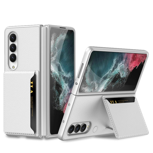 For Samsung Galaxy Z Fold4 GKK Ultra-thin Leather Phone Case with Card Slots(Silver) - Galaxy Z Fold4 5G Cases by GKK | Online Shopping UK | buy2fix