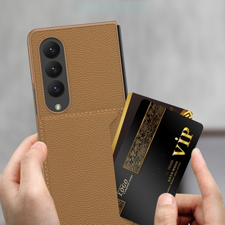For Samsung Galaxy Z Fold4 GKK Ultra-thin Leather Phone Case with Card Slots(Silver) - Galaxy Z Fold4 5G Cases by GKK | Online Shopping UK | buy2fix