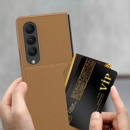 For Samsung Galaxy Z Fold4 GKK Ultra-thin Leather Phone Case with Card Slots(Silver) - Galaxy Z Fold4 5G Cases by GKK | Online Shopping UK | buy2fix