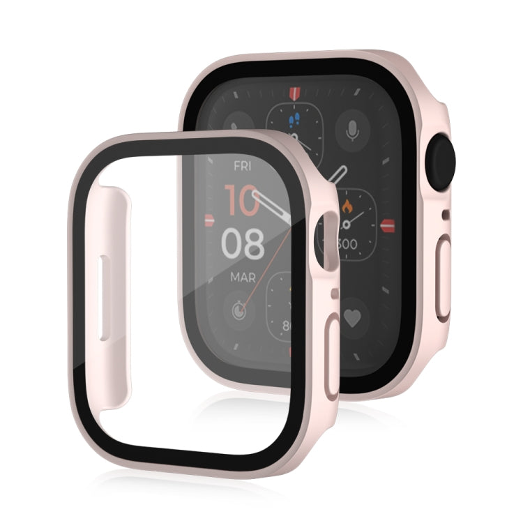 Life Waterproof Frosted 2 in 1 PC Frame + Tempered Glass Protective Case For Apple Watch Series 6 / 5 / 4 / SE 44mm(Pink) by buy2fix