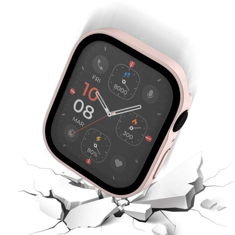 Life Waterproof Frosted 2 in 1 PC Frame + Tempered Glass Protective Case For Apple Watch Series 6 / 5 / 4 / SE 44mm(Pink) by buy2fix