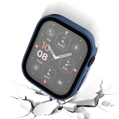 Life Waterproof Frosted 2 in 1 PC Frame + Tempered Glass Protective Case For Apple Watch Series 6 / 5 / 4 / SE 44mm(Blue) by buy2fix
