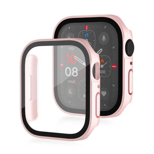 Life Waterproof Frosted 2 in 1 PC Frame + Tempered Glass Protective Case For Apple Watch Series 6 / 5 / 4 / SE 44mm(Rose Gold) by buy2fix