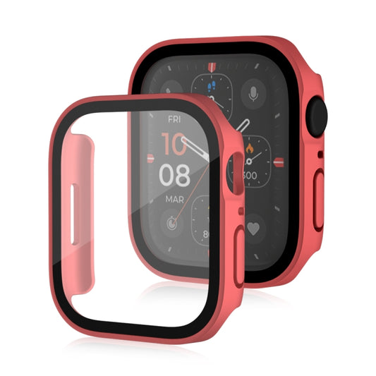 Life Waterproof Frosted 2 in 1 PC Frame + Tempered Glass Protective Case For Apple Watch Series 6 / 5 / 4 / SE 44mm(Red) by buy2fix