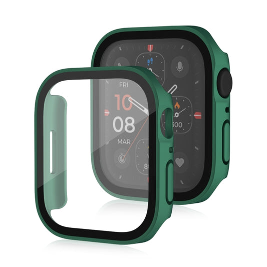 Life Waterproof Frosted 2 in 1 PC Frame + Tempered Glass Protective Case For Apple Watch Series 6 / 5 / 4 / SE 44mm(Green) by buy2fix