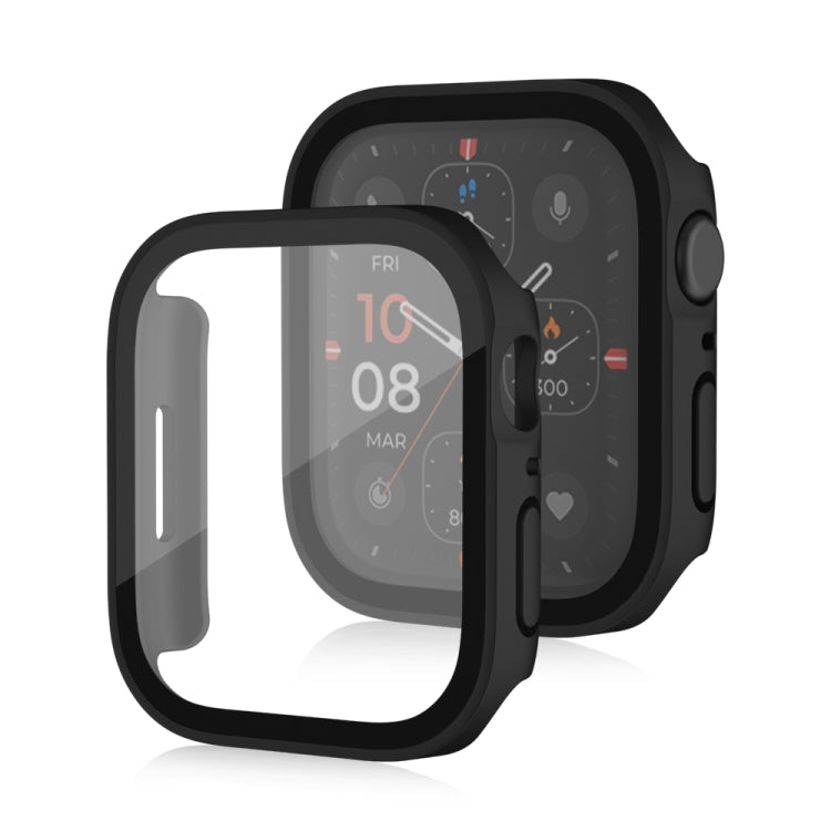 Life Waterproof Frosted 2 in 1 PC Frame + Tempered Glass Protective Case For Apple Watch Series 6 / 5 / 4 / SE 40mm(Black) by buy2fix
