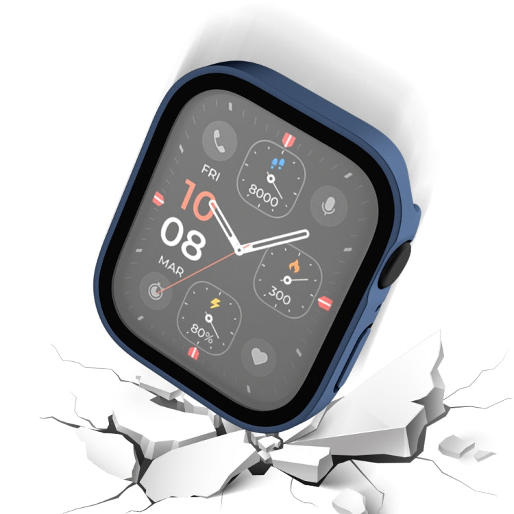 Life Waterproof Frosted 2 in 1 PC Frame + Tempered Glass Protective Case For Apple Watch Series 6 / 5 / 4 / SE 40mm(Blue) by buy2fix