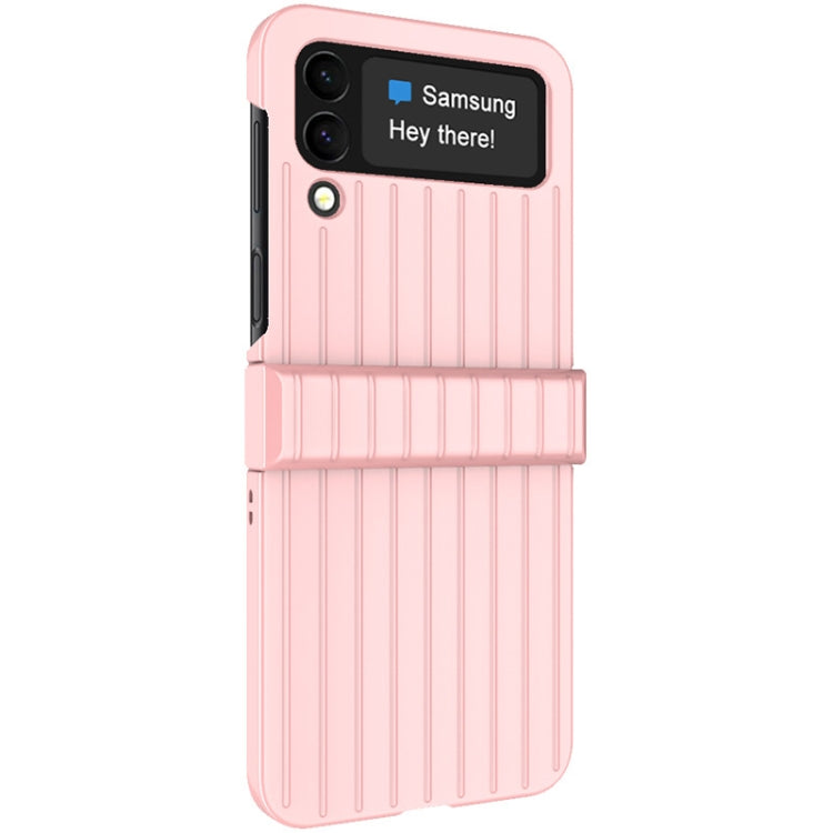 For Samsung Galaxy Z Flip4 5G IMAK JS-3 Series Colorful Vertical Stripe PC Case(Pink) by imak