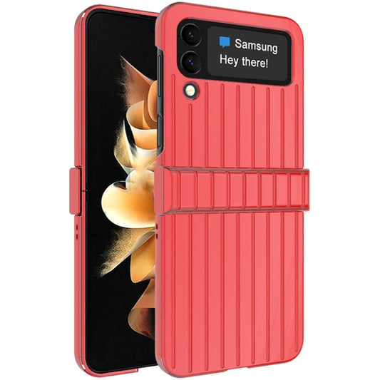 For Samsung Galaxy Z Flip4 5G IMAK JS-3 Series Colorful Vertical Stripe PC Case(Red) by imak
