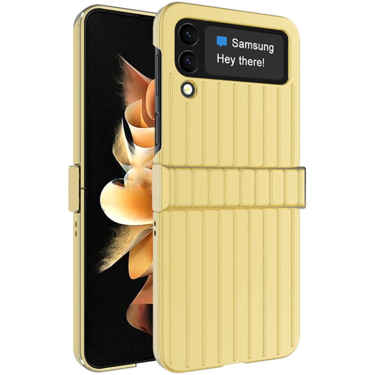 For Samsung Galaxy Z Flip4 5G IMAK JS-3 Series Colorful Vertical Stripe PC Case(Gold) by imak
