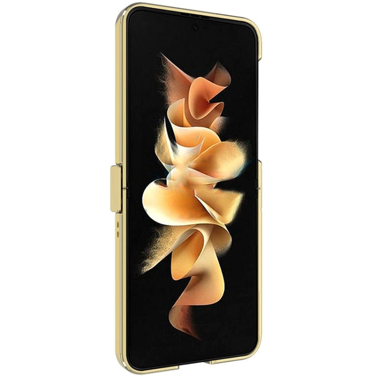 For Samsung Galaxy Z Flip4 5G IMAK JS-3 Series Colorful Vertical Stripe PC Case(Gold) by imak