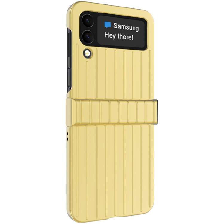 For Samsung Galaxy Z Flip4 5G IMAK JS-3 Series Colorful Vertical Stripe PC Case(Gold) by imak