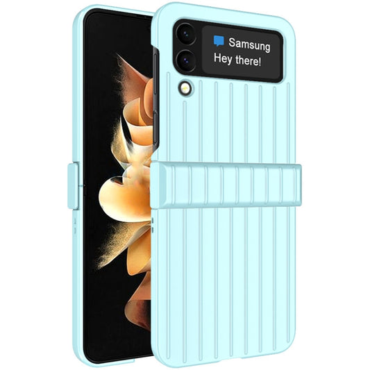 For Samsung Galaxy Z Flip4 5G IMAK JS-3 Series Colorful Vertical Stripe PC Case(Light Blue) by imak