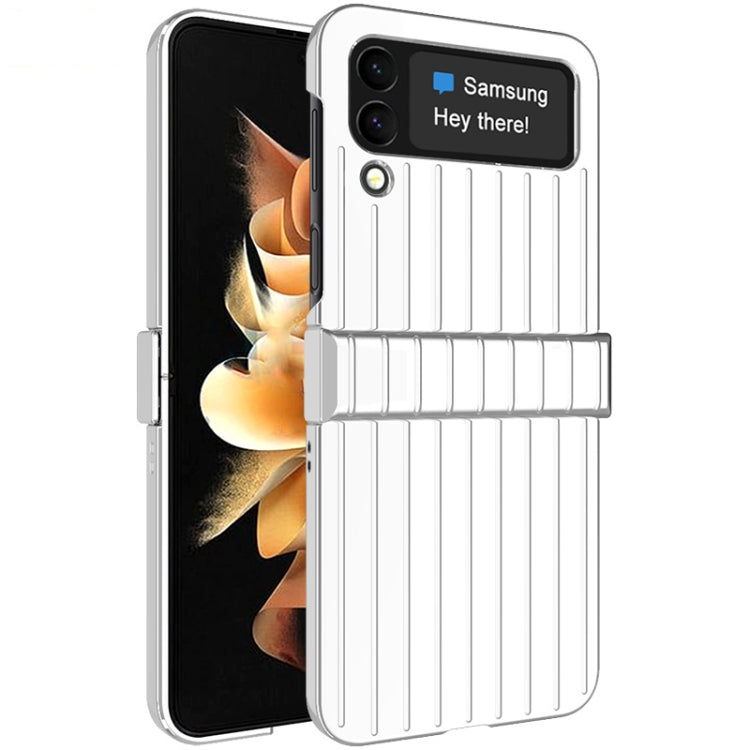 For Samsung Galaxy Z Flip4 5G IMAK JS-3 Series Colorful Vertical Stripe PC Case(Silver) by imak