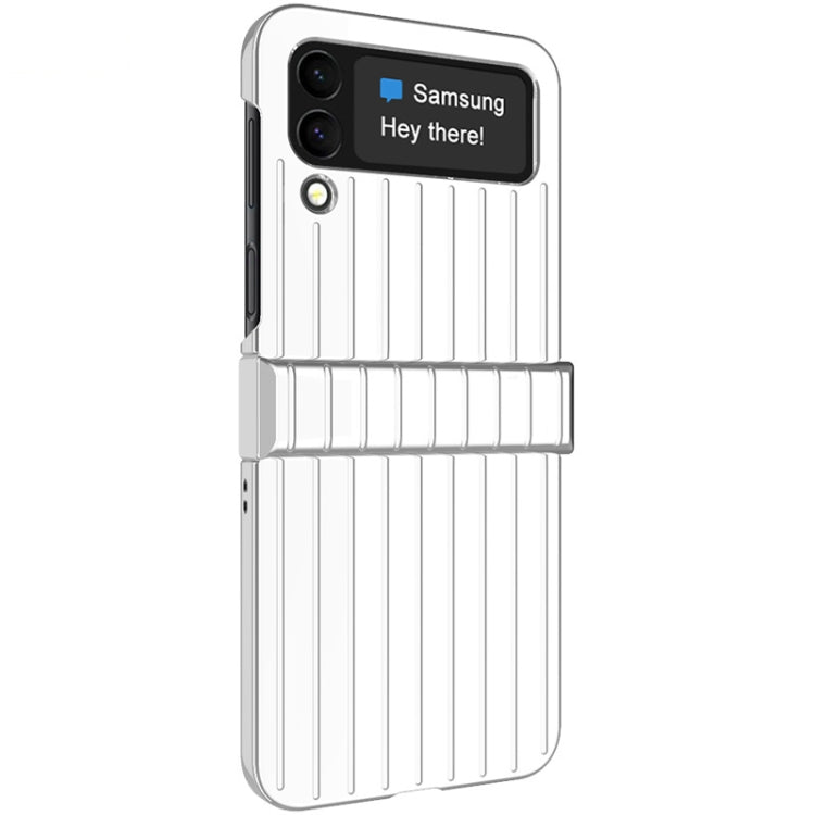 For Samsung Galaxy Z Flip4 5G IMAK JS-3 Series Colorful Vertical Stripe PC Case(Silver) by imak