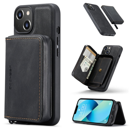 For iPhone 14 JEEHOOD Magnetic Zipper Wallet Leather Phone Case (Black) - iPhone 14 Cases by JEEHOOD | Online Shopping UK | buy2fix