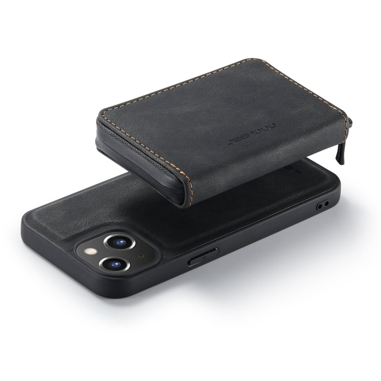 For iPhone 14 Plus JEEHOOD Magnetic Zipper Wallet Leather Phone Case (Black) - iPhone 14 Plus Cases by JEEHOOD | Online Shopping UK | buy2fix