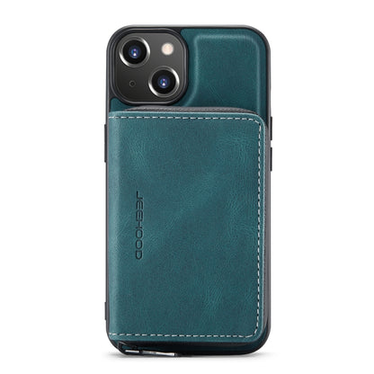For iPhone 14 Plus JEEHOOD Magnetic Zipper Wallet Leather Phone Case (Blue) - iPhone 14 Plus Cases by JEEHOOD | Online Shopping UK | buy2fix