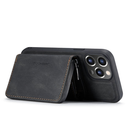 For iPhone 14 Pro JEEHOOD Magnetic Zipper Wallet Leather Phone Case(Black) - iPhone 14 Pro Cases by JEEHOOD | Online Shopping UK | buy2fix