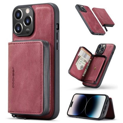 For iPhone 14 Pro JEEHOOD Magnetic Zipper Wallet Leather Phone Case(Red) - iPhone 14 Pro Cases by JEEHOOD | Online Shopping UK | buy2fix
