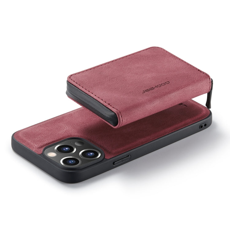 For iPhone 14 Pro JEEHOOD Magnetic Zipper Wallet Leather Phone Case(Red) - iPhone 14 Pro Cases by JEEHOOD | Online Shopping UK | buy2fix