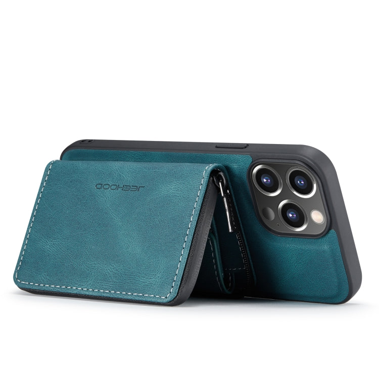 For iPhone 14 Pro Max JEEHOOD Magnetic Zipper Wallet Leather Phone Case (Blue) - iPhone 14 Pro Max Cases by JEEHOOD | Online Shopping UK | buy2fix