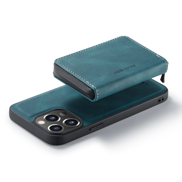 For iPhone 14 Pro Max JEEHOOD Magnetic Zipper Wallet Leather Phone Case (Blue) - iPhone 14 Pro Max Cases by JEEHOOD | Online Shopping UK | buy2fix