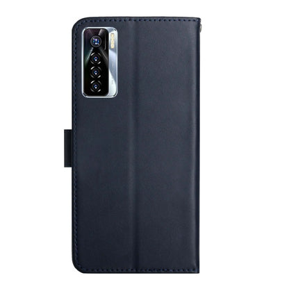 For Tecno Camon 17 Pro Genuine Leather Fingerprint-proof Horizontal Flip Phone Case(Blue) - Tecno Cases by buy2fix | Online Shopping UK | buy2fix