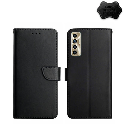 For Tecno Camon 17P Genuine Leather Fingerprint-proof Horizontal Flip Phone Case(Black) - Tecno Cases by buy2fix | Online Shopping UK | buy2fix
