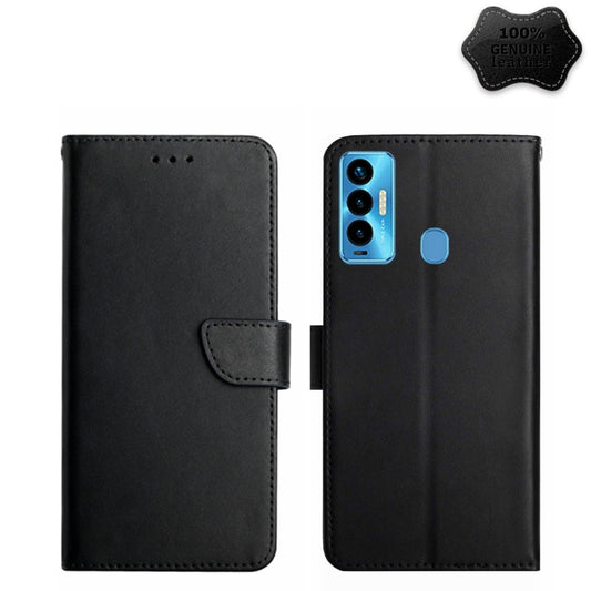 For Tecno Camon 18i Genuine Leather Fingerprint-proof Horizontal Flip Phone Case(Black) - Tecno Cases by buy2fix | Online Shopping UK | buy2fix