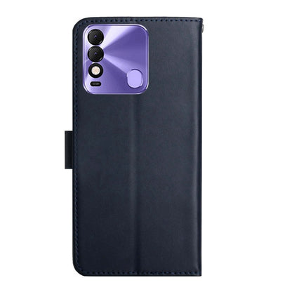 For Tecno Spark 8 Genuine Leather Fingerprint-proof Horizontal Flip Phone Case(Blue) - Tecno Cases by buy2fix | Online Shopping UK | buy2fix