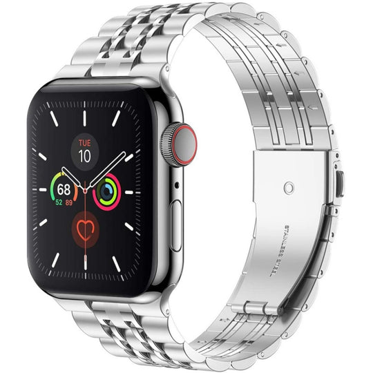 Seven-bead Ultra-thin Stainless Steel Watch Band For Apple Watch Ultra 49mm&Watch Ultra 2 49mm / Series 9&8&7 45mm / SE 3&SE 2&6&SE&5&4 44mm / 3&2&1 42mm(Sliver)