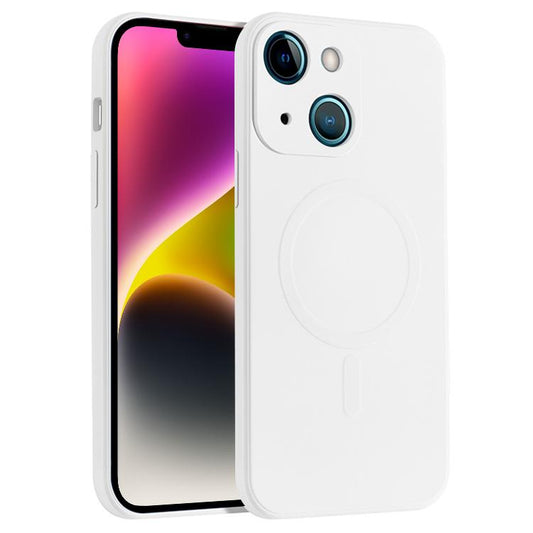 For iPhone 14 Liquid Silicone Full Coverage Magsafe Phone Case (White) by buy2fix