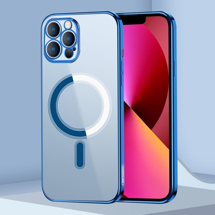 For iPhone 14 Classic Electroplating Magsafe Phone Case (Blue) by buy2fix