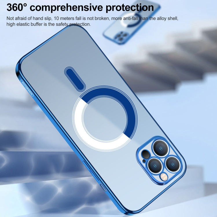 For iPhone 14 Classic Electroplating Magsafe Phone Case (Blue) by buy2fix