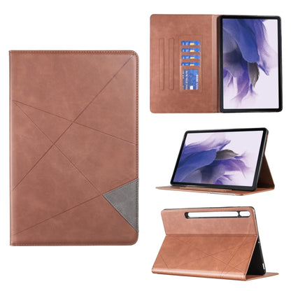 For Samsung Galaxy Tab S7 FE/Tab S7+/Tab S8+ Prismatic Leather Tablet Case(Brown) by buy2fix