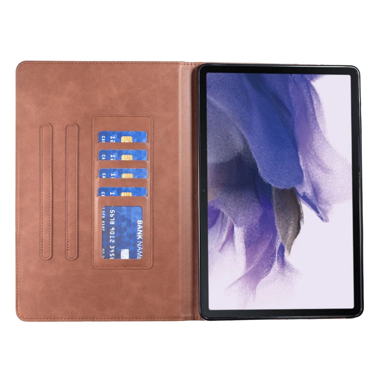 For Samsung Galaxy Tab S7 FE/Tab S7+/Tab S8+ Prismatic Leather Tablet Case(Brown) by buy2fix