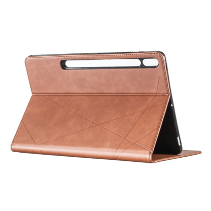 For Samsung Galaxy Tab S7 FE/Tab S7+/Tab S8+ Prismatic Leather Tablet Case(Brown) by buy2fix