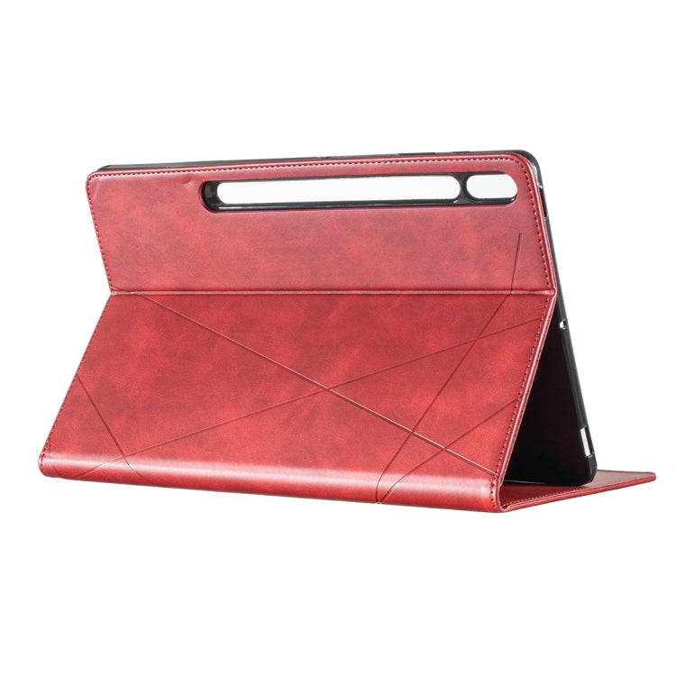 For Samsung Galaxy Tab S7 FE/Tab S7+/Tab S8+ Prismatic Leather Tablet Case(Red) by buy2fix