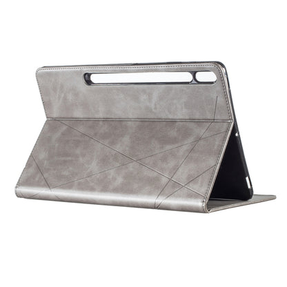 For Samsung Galaxy Tab S7 FE/Tab S7+/Tab S8+ Prismatic Leather Tablet Case(Grey) by buy2fix