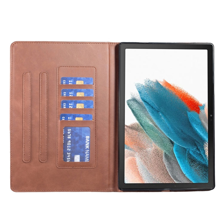 For Samsung Galaxy Tab A8 10.5 2021 SM-X200/X205 Prismatic Leather Tablet Case(Brown) - Other Galaxy Tab PC by buy2fix | Online Shopping UK | buy2fix